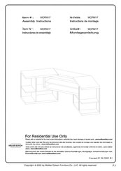 Walker Edison MORM1F Assembly Instructions Manual