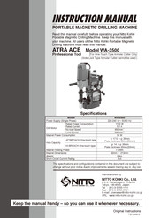 Nitto ATRA ACE WA-3500 Instruction Manual