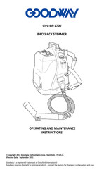 Goodway GVC-BP-1700 Operating And Maintenance Instructions Manual