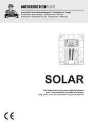 MISTER MENUISERIE MOTORISATIONPLUS SOLARPAN Instructions And Warnings For Installation And Use