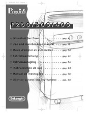 DeLonghi PACF400 Use And Maintenance Manual