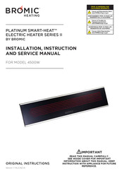 Bromic Heating PLATINUM SMART-HEAT II series Installation, Instruction And  Service Manual