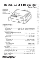 wattstopper BZ-250 Installation Instructions Manual