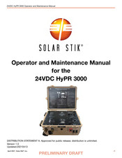 Solar Stik 24VDC HyPR 3000 Operator And  Maintenance Manual