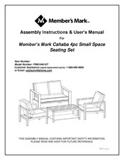 Member's Mark Cahaba FRM10461ST Assembly Instructions & User Manual