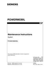 Siemens POWERMOBIL SP Maintenance Instruction