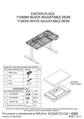 ROOMS TO GO Kids Exeter Place 71282BK Assembly Instructions Manual