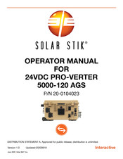 Solar Stik 24VDC PRO-VERTER 5000-220 AGS Operator's Manual