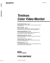 Sony HR Trinitron PVM-20M7MDE Instructions Manual