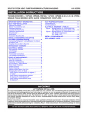 Nortek 1SP36K Series Installation Instructions Manual
