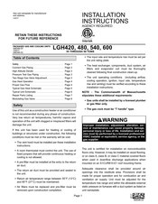 Lennox LGH600 Installation Instructions Manual