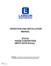 Larson Electronics MTPC-SCHD Series Operation And Installation Manual