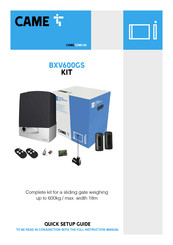 CAME BXV600GS Quick Setup Manual