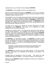 SKY PARAGLIDERS BRONTES Quick Start Manual