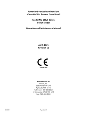 NuAire FumeGard E Series Operation And Maintenance Manual
