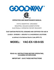 Goodway VAC-EX-120-9-SS Operation And Maintenance Manual