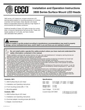 Ecco 3800 Series Assembly, Installation And Operation Instructions