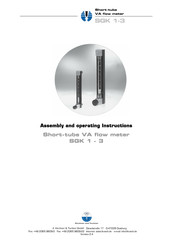 Kirchner und Tochter SGK 1-3 Assembly And Operating Instructions Manual