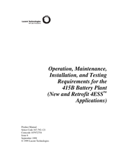 Lucent Technologies 415B Battery Plant Product Manual