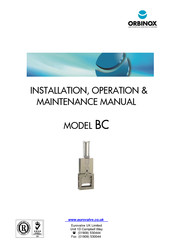 Orbinox BC Installation, Operation & Maintenance Manual