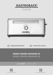 Gastroback DESIGN GOURMET WAFFLEMAKER ADVANCED 4S Instruction Manual