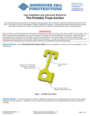 Diversified Fall Protection Portable Truss Anchor User Installation