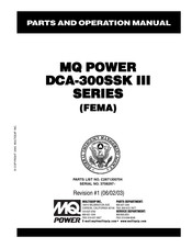 MQ Power DCA-300SSK III Series Parts And Operation Manual