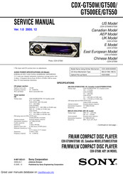 Sony Xplod CDX-GT50W Service Manual
