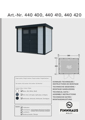 finnhaus 440 410 Technical Data/Assembly Instructions
