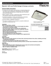 Maxlite CPL Series Operating Instructions Manual