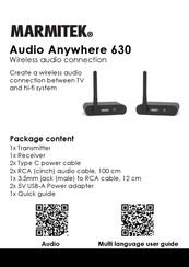 Marmitek Audio Anywhere 630 Quick Start Manual