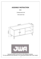 JWA FRY 752310001 Assembly Instruction Manual