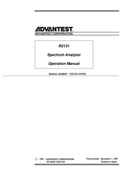 Advantest R3131 Operation Manual