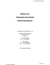 SIGNAL INSTRUMENT 821S Operating Manual