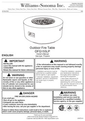 Williams-Sonoma OFG155LP Owner's Manual