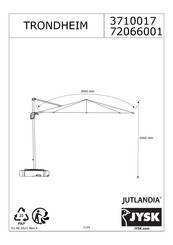 Jysk JUTLANDIA TRONDHEIM 3710017/72066001 Manual