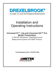 Metek DREXELBROOK Universal IV Lite Installation And Operating Instructions Manual