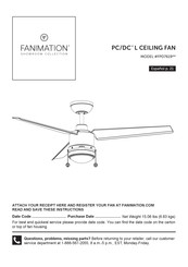 Fanimation PC/DC FPD7619 Series Manual