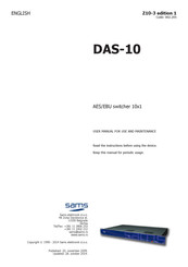 Sams DAS-10 User Manual For Use And Maintenance