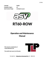 ASV RT60-ROW Operation And Maintenance Manual