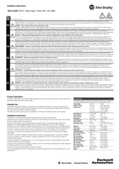 Rockwell Automation Allen-Bradley 1606-XLE260F Installation Instructions
