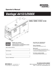Lincoln Electric Vantage 441X/LE500X Operator's Manual
