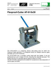 Habasit AF-61/6 30 Series Operating Instructions Manual