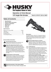 Husky HSTC4715 Installation, Operation & Parts