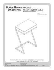Better Homes and Gardens RHODES BH47-021-199-17 Assembly Instructions Manual