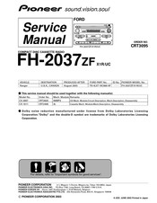 Pioneer FH-2037 ZF X1R/UC Service Manual