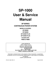 Clary Corporation SP1250SR PLUS User & Service Manual