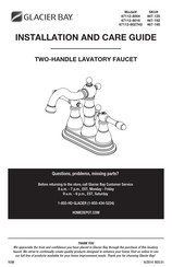 Glacier bay 67112-8004 Installation And Care Manual