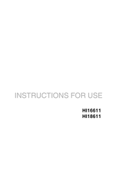 Asko HI16611 Instructions For Use Manual