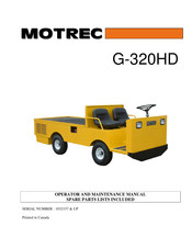 Motrec G-320HD Operator And  Maintenance Manual